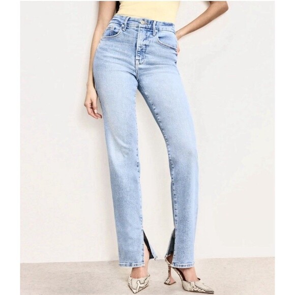 Good American Split Hem GCISO62T 1267 Women's High-Rise Stretch Jeasn Size 12/31 - Picture 1 of 13